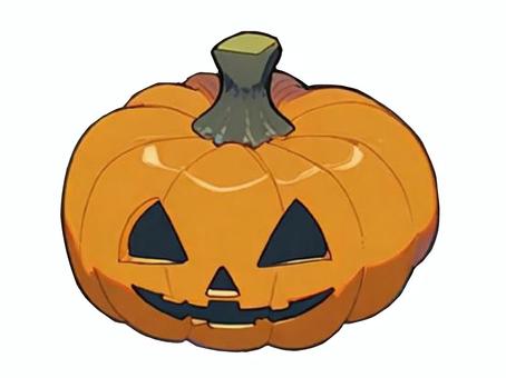 ハロウィンのかぼちゃ〜斜め上から〜 かぼちゃ,南瓜,カボチャ,ハロウィン,halloween,ひとつ,1つ,一つ,挿絵,透過のイラスト素材