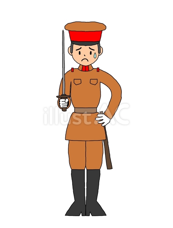 困った旧日本軍将校 将校,将兵,隊長のイラスト素材