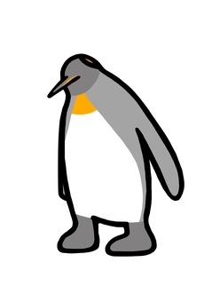 首をかしげるキングペンギン キングペンギン,オウサマペンギン,ペンギン,鳥,黒,白,グレー,水族館,動物,首のイラスト素材