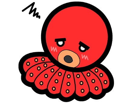 Cute octopus worried, , JPG and PNG