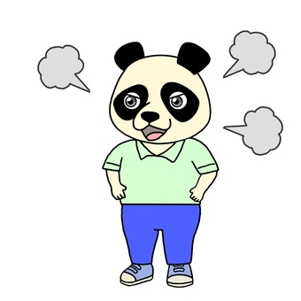怒るパンダ パンダ,動物,かわいい,挿絵,怒る,不機嫌,ぷんぷんのイラスト素材