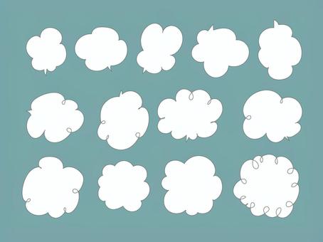 手描きのグルグルした吹き出しセット 手描きのグルグルした吹き出しセット 吹き出し,漫画,コミック,コミュニケーション,話す,会話,雲,筆,黒,かわいいのイラスト素材