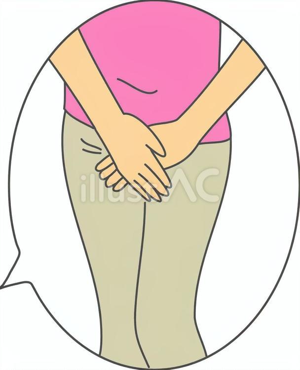 尿漏れ 尿漏れ 女性,症状,尿漏れのイラスト素材