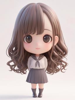 Illustration, chibi character, deformed, tiny, 