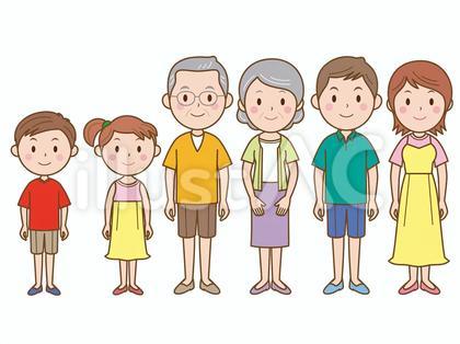 家族・3世代ー夏イラスト
