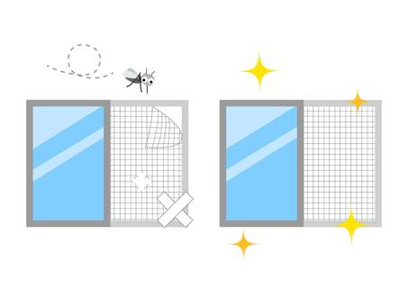 Vector illustration of screen door replacement r, JPG, PNG and AI Vector illustration of screen door replacement r, screen door, reattach, repair, JPG, PNG and AI