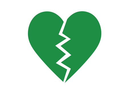 Cracked heart mark (green), , JPG and PNG