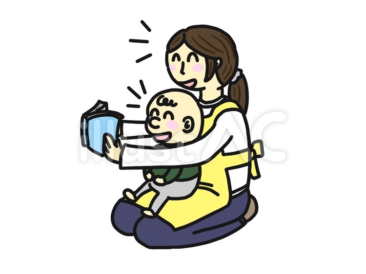 保育士さんの絵本の読み聞かせ 保育士,絵本,読み聞かせのイラスト素材