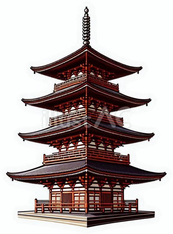 五重塔 宗教,建物,仏寺のイラスト素材