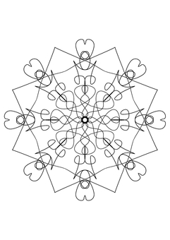 華麗な曼荼羅塗り絵 塗り絵,ぬりえ,曼荼羅,まんだら,マンダラ,線画,集中力,趣味,白黒,モノクロのイラスト素材