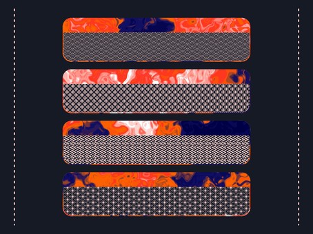 オレンジと紺の液体マーブルバナーセット マーブル,バナー,セット,抽象,オレンジ,紺,青,赤,白,グレーのイラスト素材