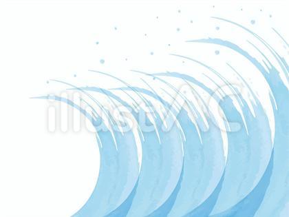 水彩 波