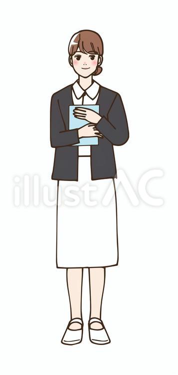 ファイルを持っている看護師の女性 看護師,女性,看護婦のイラスト素材