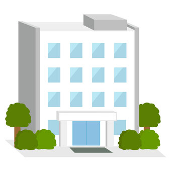 ビジネスオフィスの建物(立体) ビジネス,オフィス,立体,３d,仕事,職場,就職,会社,社会,求人のイラスト素材