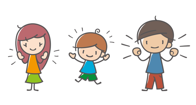家族イラスト　喜び 家族,ファミリー,ジャンプ,ぼく,子供,男の子,親子,父親,母親,カラーのイラスト素材