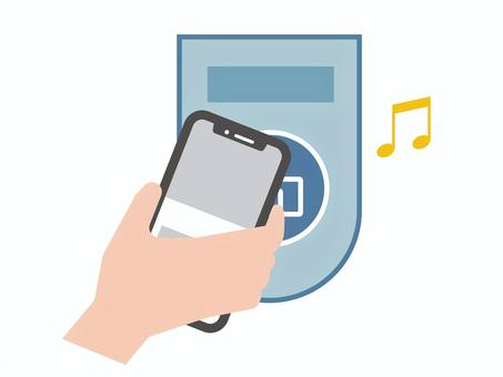 スマホのタッチ決済 スマホのタッチ決済 スマホ,タッチ決済,非接触,アプリ,支払い,レジ,ペイ,ウォレットアプリ,スマートフォン,かざすのイラスト素材