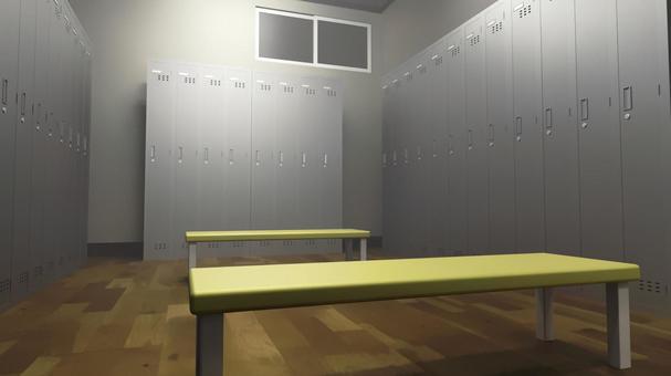 静寂の明るい部室 学校,ロッカールーム,更衣室,脱衣所,控え室,部室,ロッカー,着替え,部屋,室内のイラスト素材