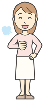  ロングヘア女性-340-全身