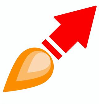 斜め上・矢印・上昇 矢印,斜め上,ビジネス,上昇,アイコン,かわいい,ロケット,飛行,発射,右肩上がりのイラスト素材