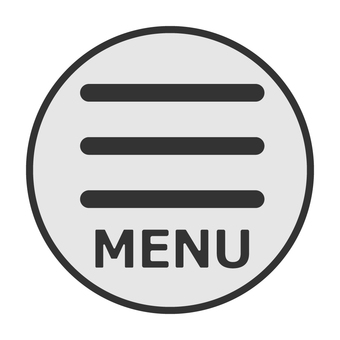 メニューボタン丸_文字付き メニュー,アイコン,システム,ハンバーガーメニュー,3本線,シンプル,単体,ボタン,ワンポイント,ウェブのイラスト素材