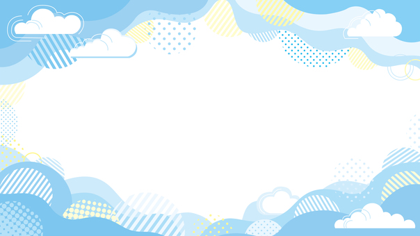 白雲と青空と太陽イメージのバナーテンプレ フレーム,バナー,背景,空,見出し,青空,タイトル,シンプル,おしゃれ,雲のイラスト素材