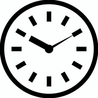 時計　イラスト　モノクロ 時計,時刻,タイム,アナログ時計,生活雑貨,白黒のイラスト素材