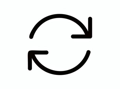 シンプルな線細めの回転矢印のアイコン 更新,矢印,回転,回転矢印,再起動,パソコン再起動,スイッチ,再起動ボタン,リサイクル,アイコンのイラスト素材