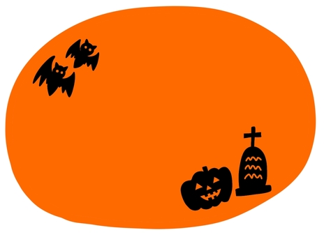 ハロウィンフレームオレンジ ハロウィンフレームオレンジ ハロウィン,10月,秋のイラスト素材