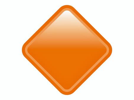 オレンジ色の光沢菱形アイコン 菱形,オレンジ色,ボタン,光沢感,アイコンのイラスト素材