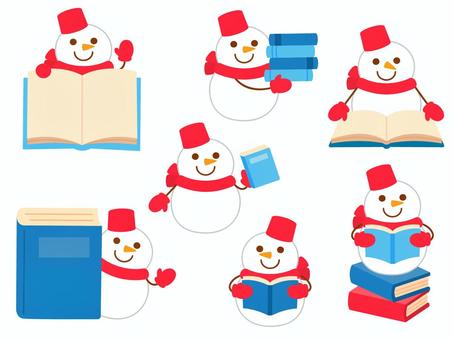 插图, 雪人, 冬季, 人物, 