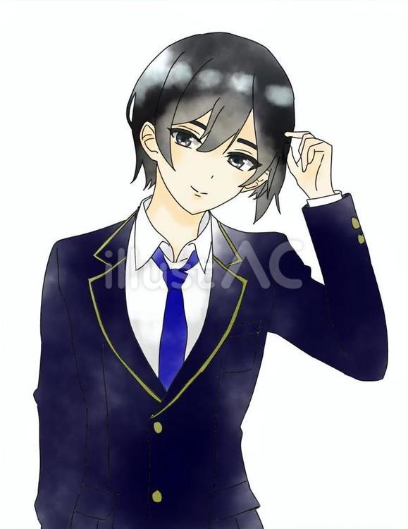 【水彩画】制服の男の子 男の子,制服,ブレザーのイラスト素材