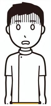  理学療法士男(黄)-373-バスト ガーン,理学療法士,整体師,白衣,医療,病院,柔道整復師,カイロプラクティック,鍼灸師,マッサージ師のイラスト素材