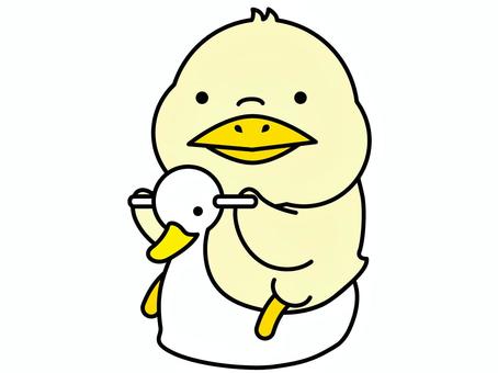 Illustration, to cease, toilet bowl, a chick, 