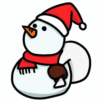 サンタ雪だるま