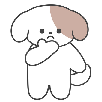 推理する犬　キャラクター　悩み　困る 犬,困る,不満,考える,キャラクター,動物,全身,ポーズ,ベクター,イラストのイラスト素材