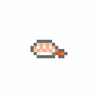 ドット絵のお寿司 えび ドット絵,ピクセル,お寿司,エビ,ピクセルアート,かわいい,寿司,握り,ネタ,シャリのイラスト素材