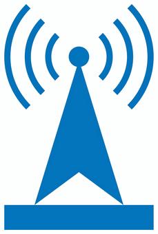 電波塔アイコン 青 電波塔アイコン 青 電波塔,アンテナ,アイコン,電波,通信,無線,ラジオ,中継,放送,発信のイラスト素材