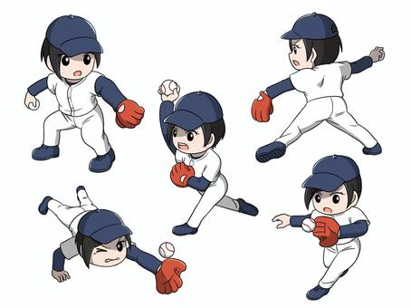 Illustration, people, baseball, tiny, 