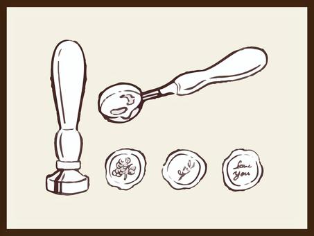 シーリングスタンプ　リアル　イラスト