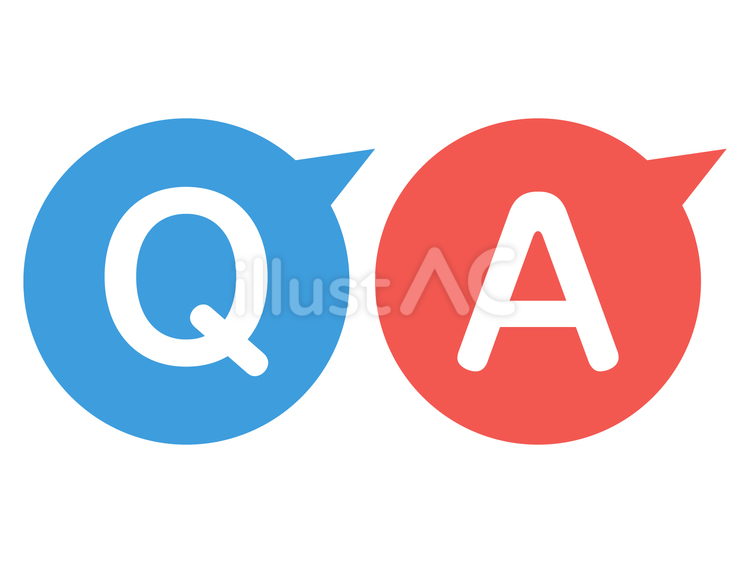 シンプルなQ＆A　ふきだし左下セット クイズ,ｑ＆ａ,qのイラスト素材