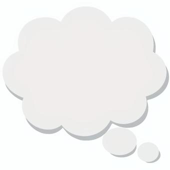 吹き出し　ふきだし　もくもく　グレー 吹き出し,フキダシ,ふきだし,グレー,パステルカラー,もくもく,考える,コメント,かわいい,影付きのイラスト素材