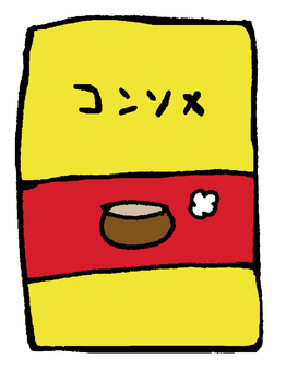 袋入りのコンソメ コンソメ,袋入り,だし,粉末,顆粒,料理,食材,味付け,スープ,クッキングのイラスト素材