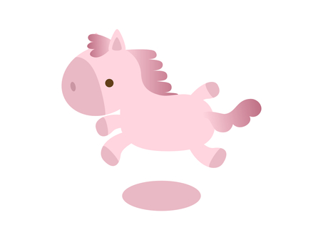 馬 馬,午,午年,アイコン,動物,干支,十二支,挨拶,キャラクター,かわいいのイラスト素材