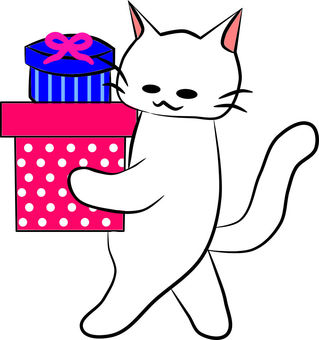 Nyanko's gift present, cat, nyanko, cat, JPG and PNG