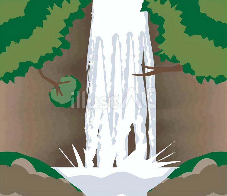 滝風景 滝,水,流れるのイラスト素材
