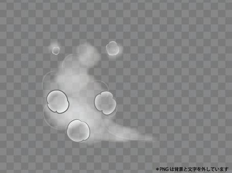 漫画の吐息　７ 吐息,蒸気,白い息,吐く,もくもく,グラデーション,白,湯気,ふわふわ,漫画のイラスト素材