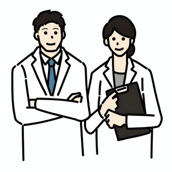 Men and women in white coats, , JPG, PNG and AI