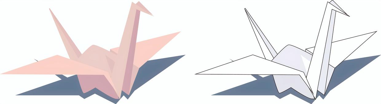 折り鶴の折り紙 折り鶴,折り紙,千羽鶴,紙,ペーパークラフト,願い,縁起物,正月,飾り,年賀のイラスト素材