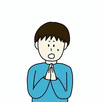 頼み事をする男性 男性,人物,シンプル,頼み事,困り顔,お願いのイラスト素材