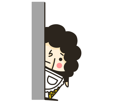 大阪のおばちゃん おばちゃん,女性,覗く,二頭身,大阪のイラスト素材